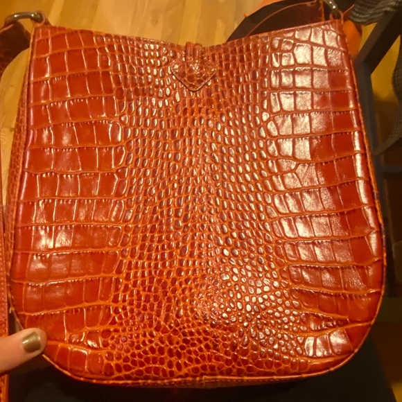 Longchamp Roseau Croc Embossed Crossbody Bag - Picture 11 of 15